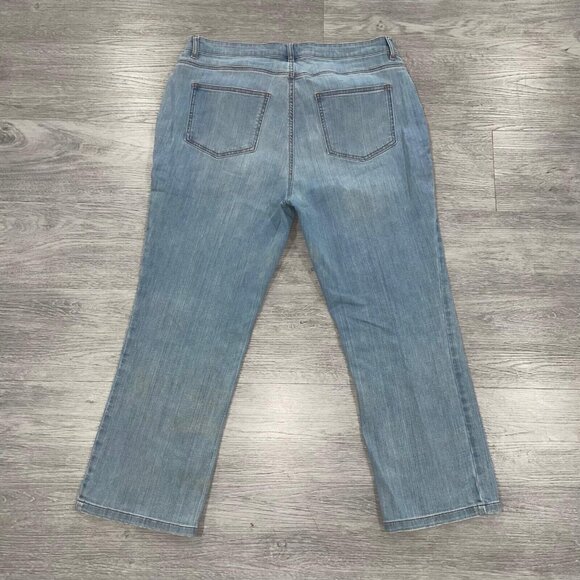 Eileen Fisher Jeans Women’s Plus 16W Wide Leg Cropped Denim Pants Blue Stretch - Picture 3 of 13